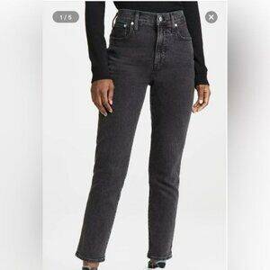 Madewell Perfect Vintage Jean Womens 29 Gray High-Waisted Straight-Leg Denim Pan